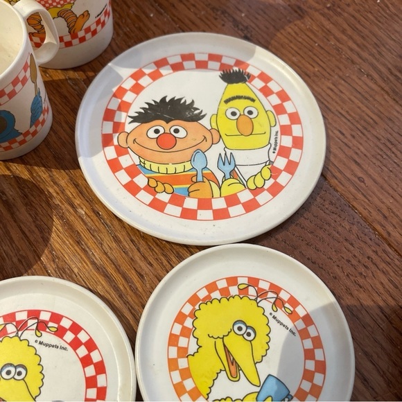 Vintage Chilton Globe Inc Muppets Sesame Street Play Dishes Tea Set 7 pieces - Picture 4 of 12